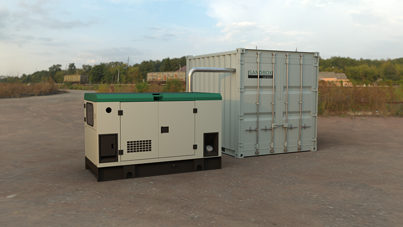 Sandbox Enviro truck delivering modular equipment for a field deployment.